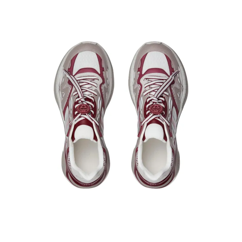 GUCCI 2.0 Low Top Casual Shoes Men's Red Gray-2