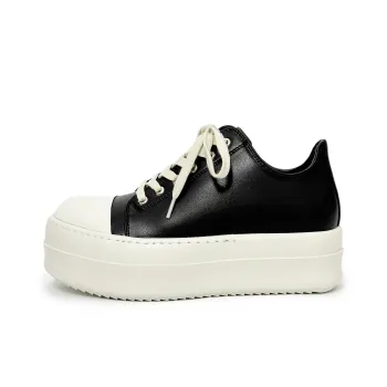 Jerden Smith Water Resistant Wear Resistant Height Increasing Low Top Skateboard Shoes Unisex Black