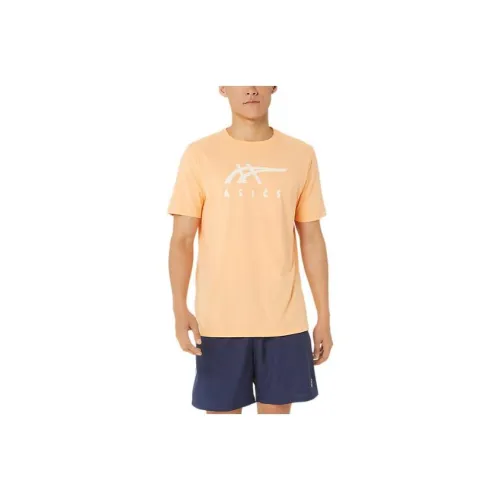 Asics Stripe Short Sleeve Tee T-Shirt Unisex Orange