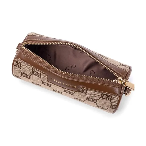 CLEVER& KETCH PU Cylinder Bag Underarm Crossbody Bag Shoulder Bag Regular Women's Coffee-5