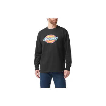 Dickies Tri Color Logo Graphic Long Sleeve T Shirt T Shirt Men's Black