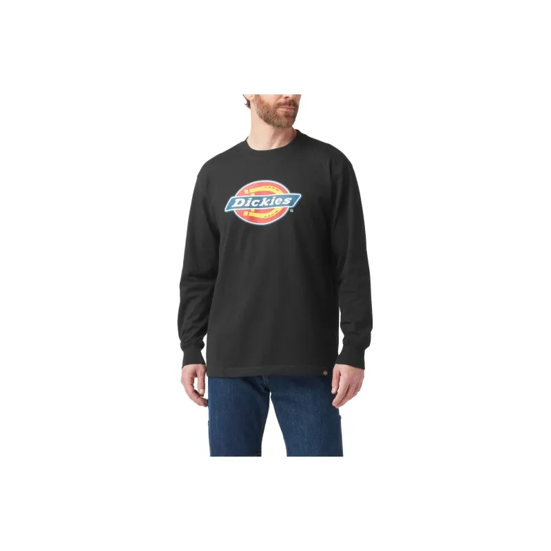 Dickies Tri Color Logo Graphic Long Sleeve T Shirt T Shirt Men's Black-0