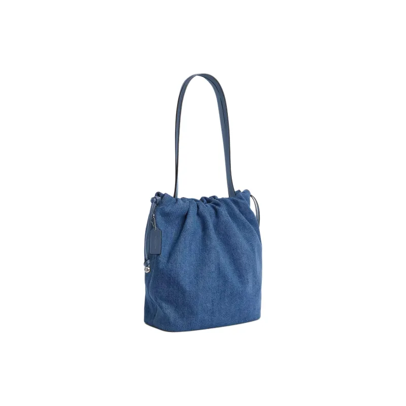 COACH Faye Denim Bucket Bag, Shoulder Bag Tubas Women's Blue-1