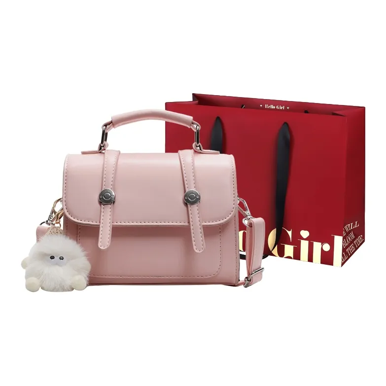 GOX PU Crossbody Bag Women's Pink/Pea Green/Black/Khaki-0