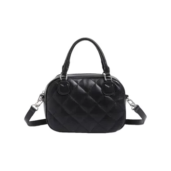 PESASRIE Microfiber Synthetic Leather Handbag Crossbody Bag Women's Black/White/Brown