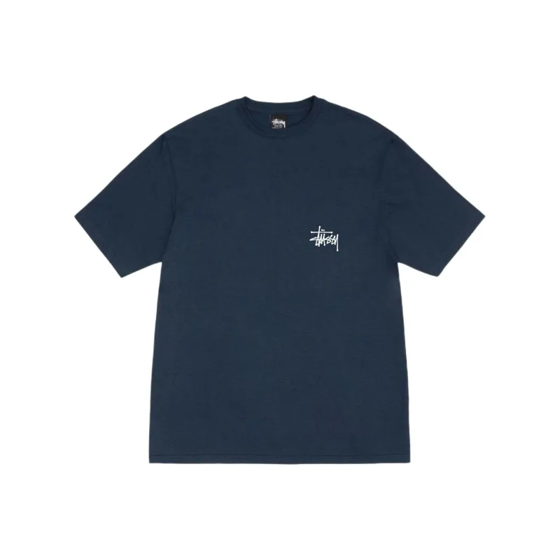 Stussy Ribbed Letter Print Cotton Pullover T-Shirt-4