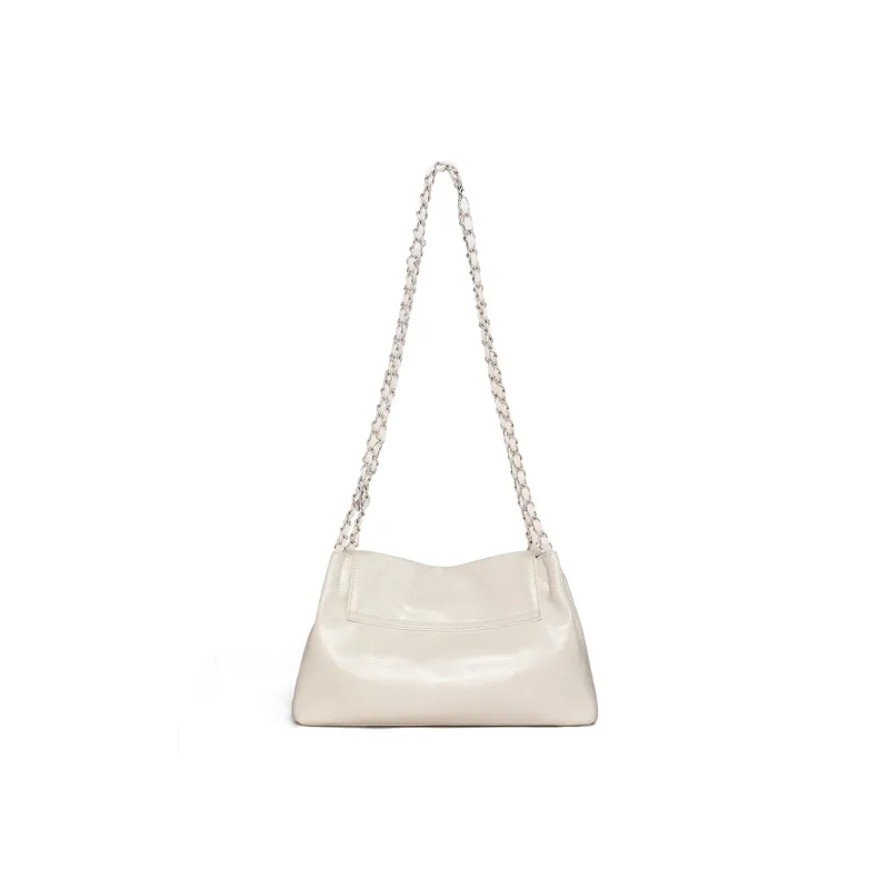PT'SON Synthetic Leather Shoulder Bag Women's Silver/White-12