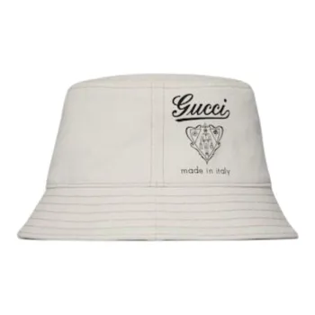 GUCCI 100% Cotton, Canvas, Viscose Bucket Hats Men's White