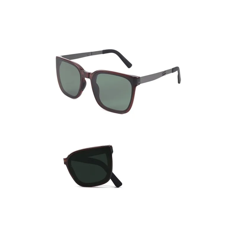 NOME TR/Memory Plastic Metal Square Sunglasses Unisex-7