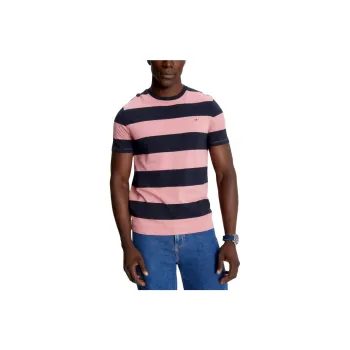 Tommy Hilfiger Rugby Stripe T-Shirt Men's Pink