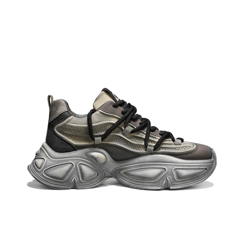 AiJP Anti Slip And Wear Resistant Height Increasing Low Top Chunky Sneakers Men's-15