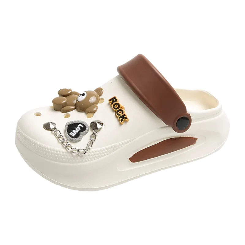 Ailise Sandal Slippers White/Black-0