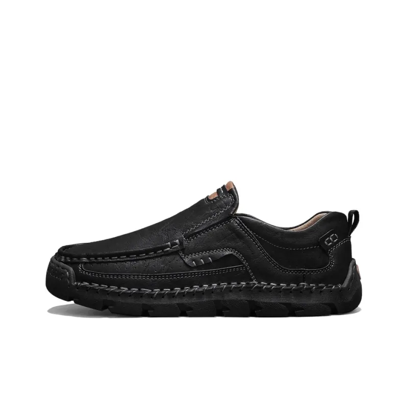 TOMAY Men's Casual Shoes Men Low Top Black/Dark Brown/Light Brown-6