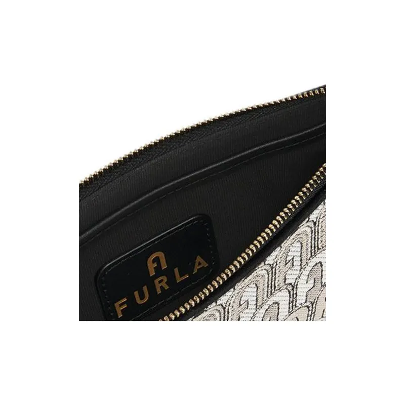 Furla Opportunity Jacquard Fabric Clutch Women's Black & Multicolor-4