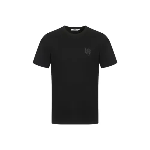 FERRE Compact Letter Logo Embroidered Crew Neck Solid Color Short Sleeved T Shirt T Shirt Men's