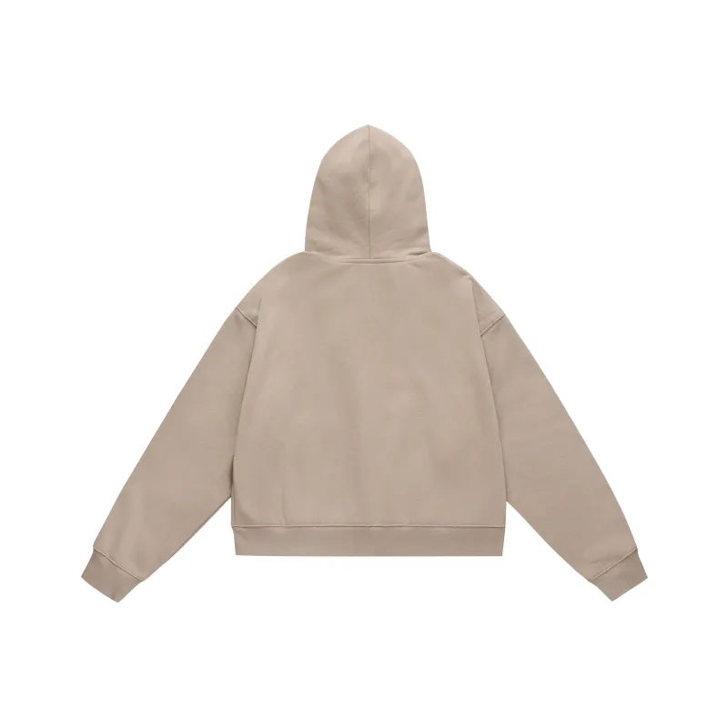 MAD WITCH Gray Hoodie Vintage Casual Boxy Cropped Loose Fit Coat Unisex-5