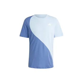 Adidas Colorblock T-Shirts Men Crew Blue