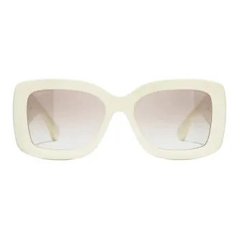 CHANEL Irregular Shape Sunglasses Unisex Black