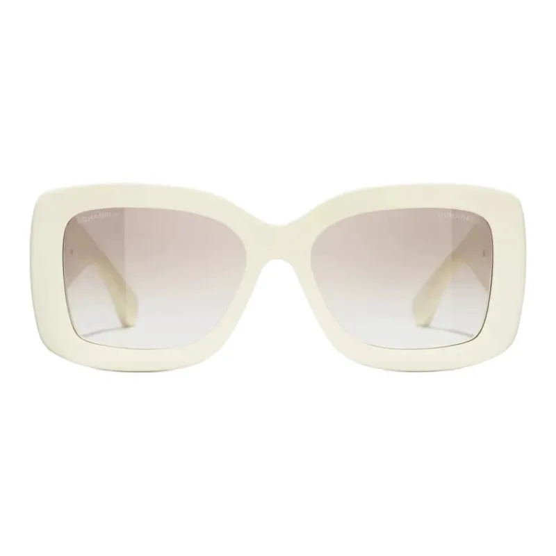 CHANEL Irregular Shape Sunglasses Unisex Black-0