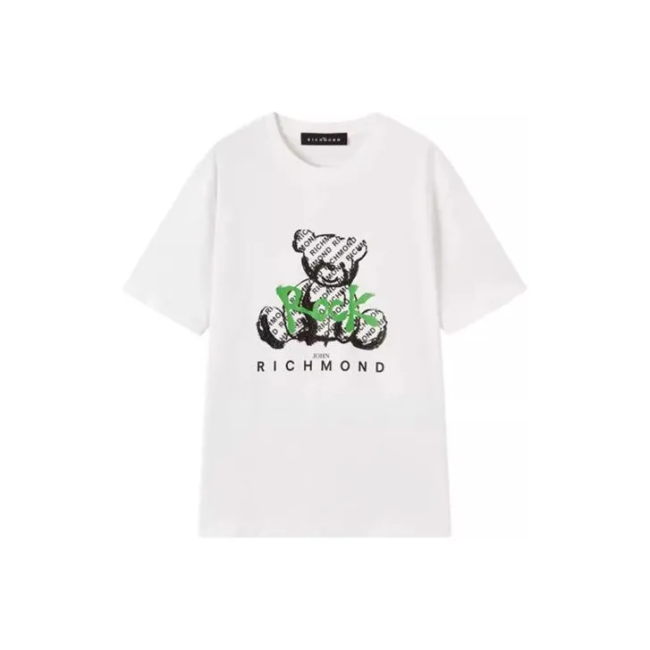 JOHN RICHMOND Color Block Print Crew Neck Pullover Short Sleeved T Shirt Men's-3