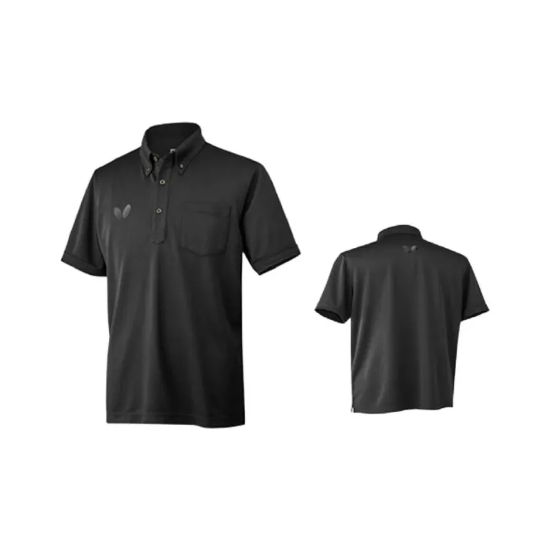 Butterfly Polo Shirt Unisex Black-2