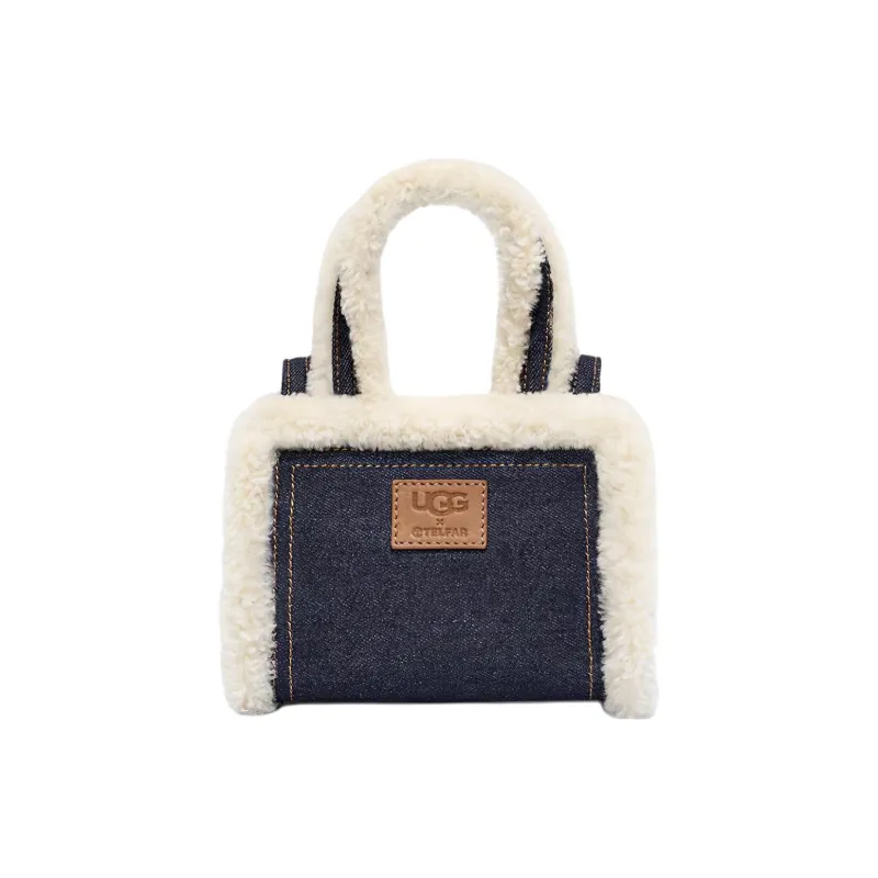 UGG Fabric Tote Bag Shopping Bag Portable Crossbody Bag Shoulder Bag Small Size Women's Denim Blue-2
