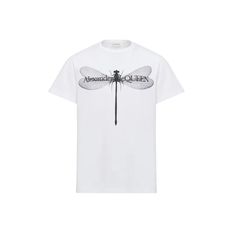 Alexander McQueen Dragon Fly Printed Crewneck T Shirt-0