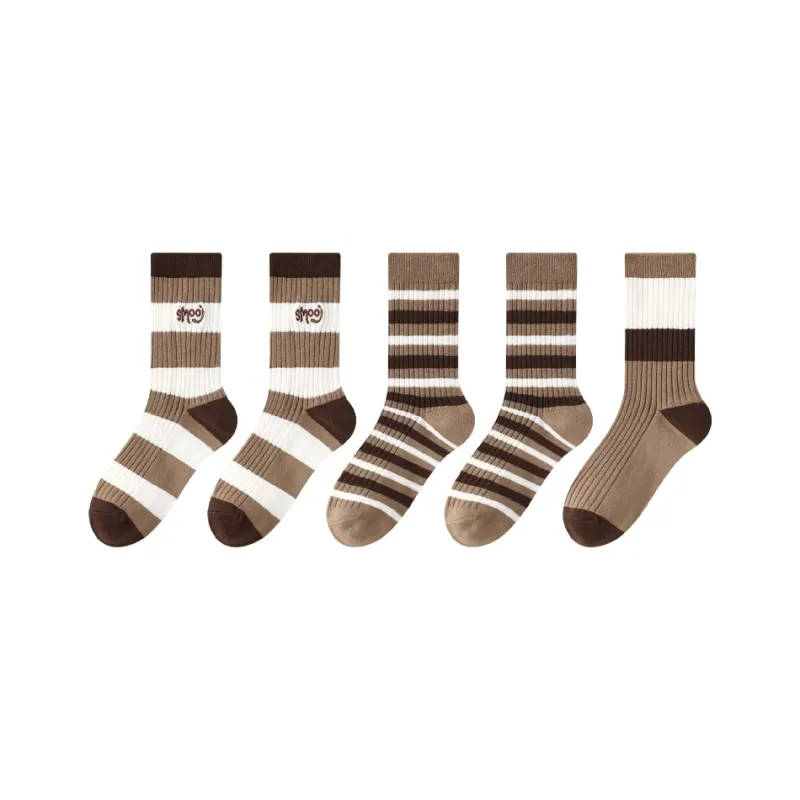 PLANDOO Mid Calf Socks Unisex 5 Pack-17
