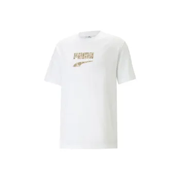 PUMA DOWNTOWN Logo Graphic Tee T Shirt Men's White