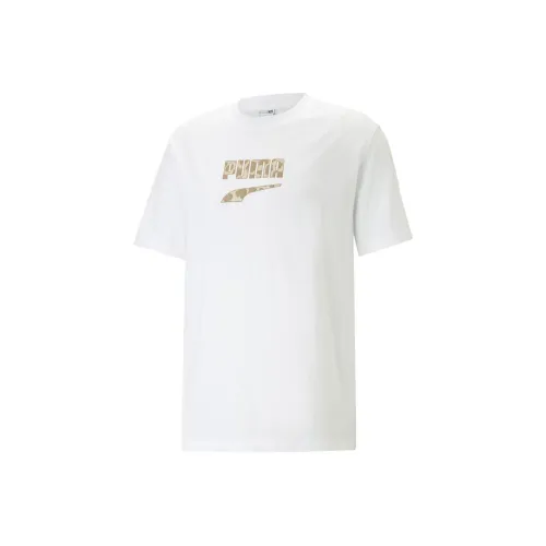 PUMA Unleash Logo Graphic Tee T Shirt Men's White