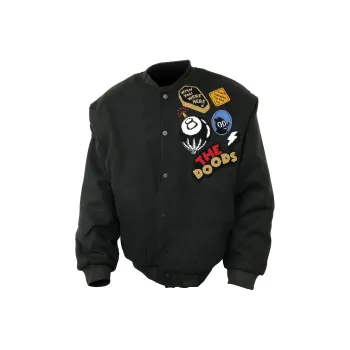 SOCKKEY Baseball Jacket Unisex Black