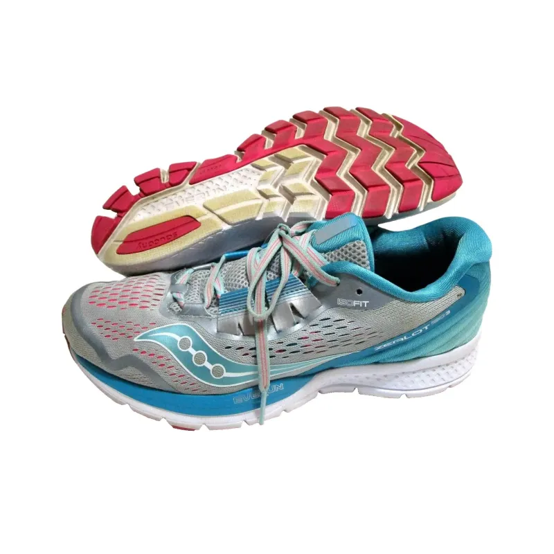 Saucony Zealot Iso 3 Anti Slip Wear Resistant Low Top Casual Running Shoes Women's Gray Blue-2