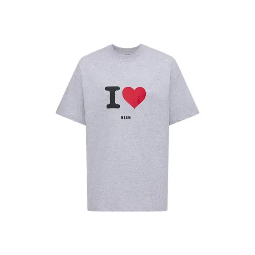 MSGM T Shirts Men Light Gray