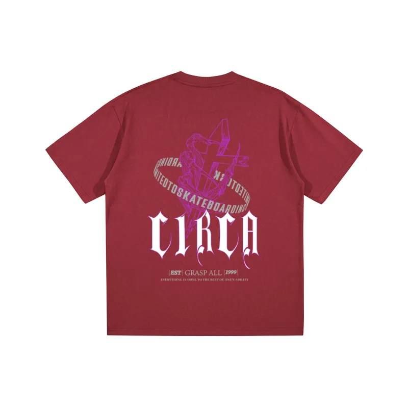 C1RCA American Gothic Letter Cross Fun Combination Logo Print T-Shirt Unisex-11