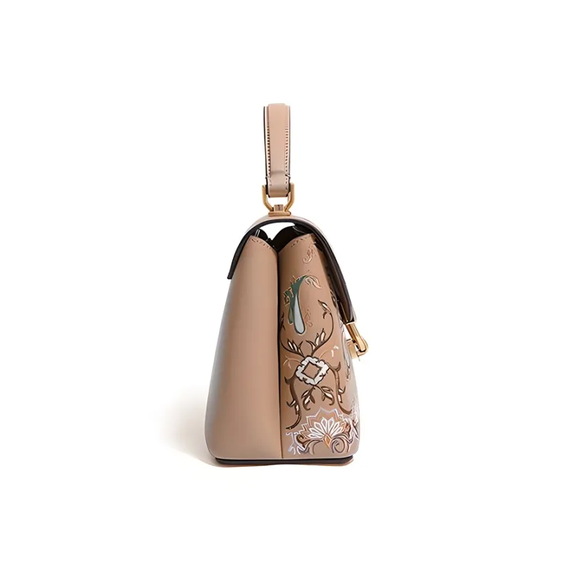 Forever Lucky Cow Leather One Shoulder Handbags Women's Moon White Amber-9