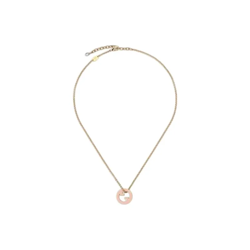 GUCCI Brass, Crystal, Enamel Necklaces Unisex Pink-0