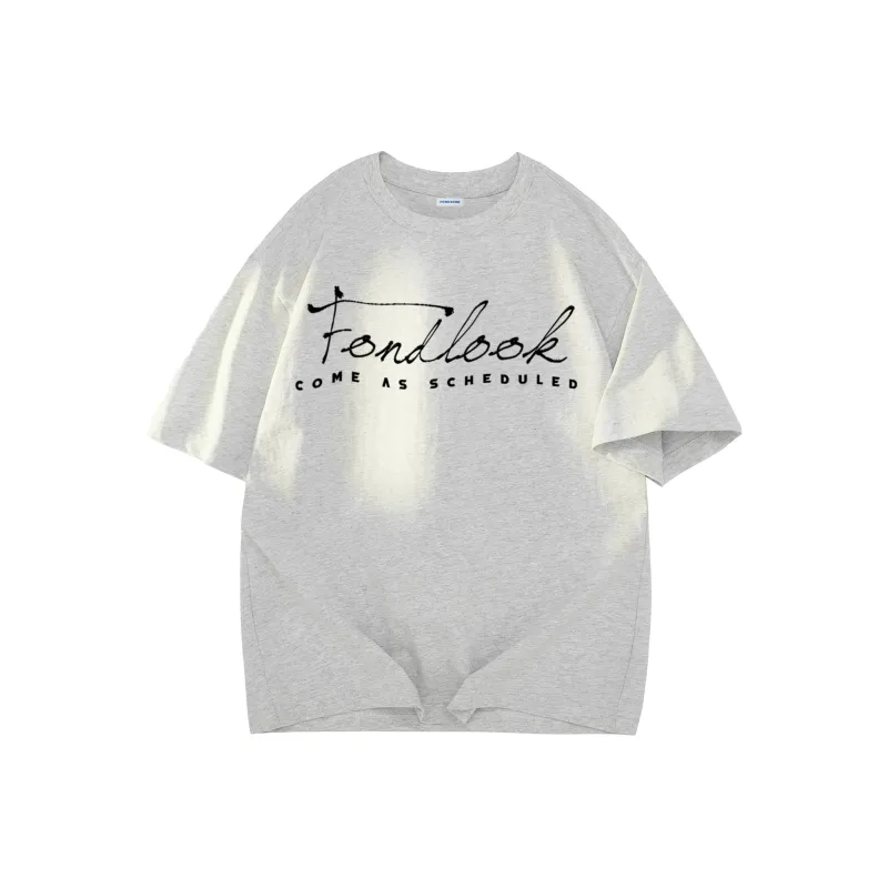 FONDLOOK T Shirt Unisex White Heather Gray-14