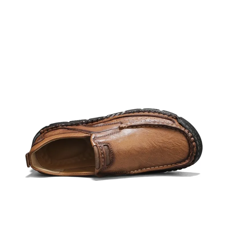 TOMAY Men's Casual Shoes Men Low Top Black/Dark Brown/Light Brown-5
