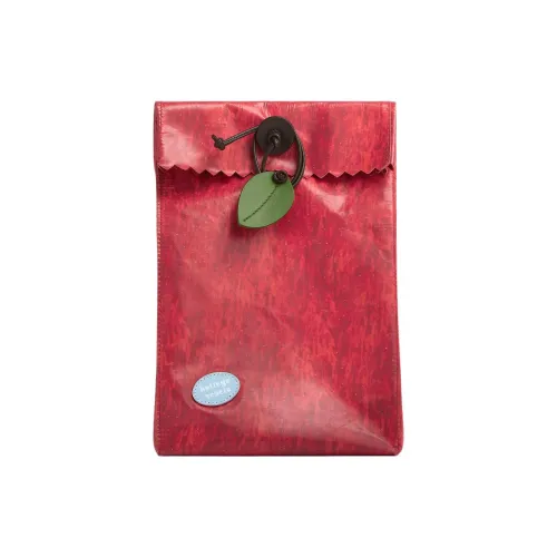 Bottega Veneta Calfskin Storage Bag Women's Cloud Pattern & Red & Avocado & Gummy
