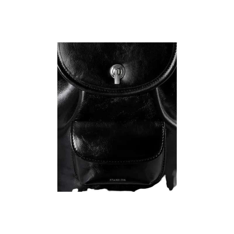 Stand Oil Vegan Leather Backpack Mini Women's Black-2