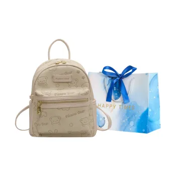ROUNDOT PU Backpacks Backpack Regular Women's Ecru/Black/Blue/Pink/Brown
