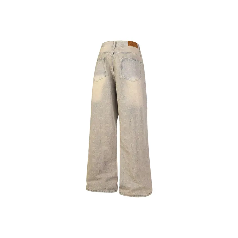 WELTER EXPERIMENT Trendy Versatile Jeans Unisex Yellow Mud Dyed-1