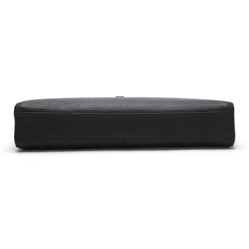 ELLE HOMME Cow Leather Briefcase Regular Men's Black-4