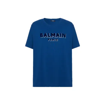 BALMAIN Metallic Flocked T Shirt