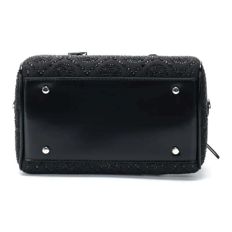 TORY BURCH T Monogram Cotton Shoulder Bag Crossbody Bag Handbag Women's Black-3
