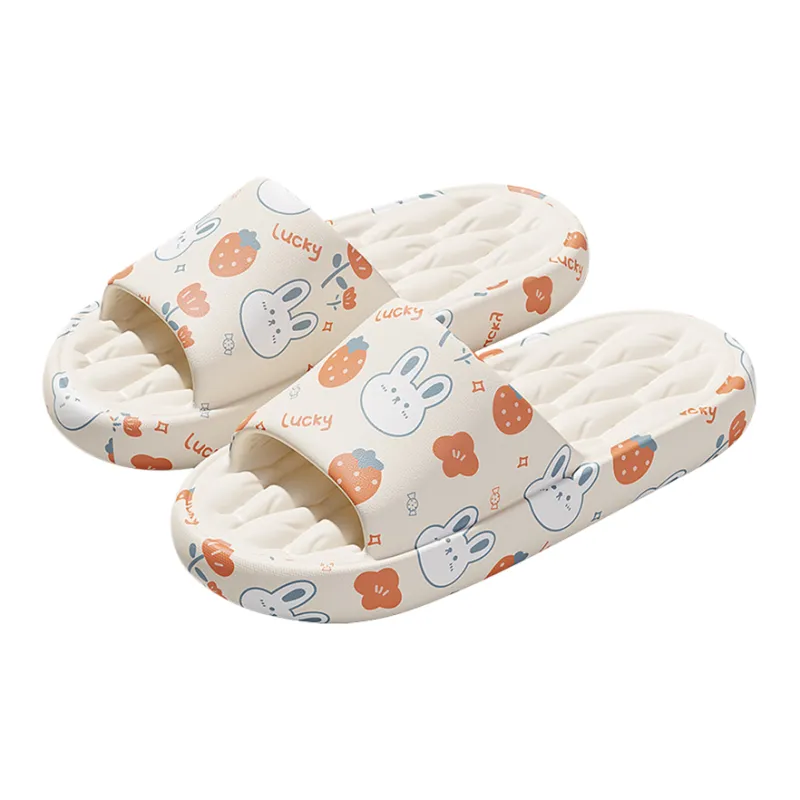 Gentle Welcome Squashy And Bouncy Feeling Slippers, Home Indoor Bathroom Slip Resistant Platform Summer Slippers-0
