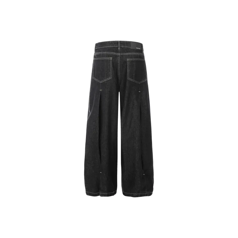 HEIYIXIANSHENG Jeans Unisex Black-2