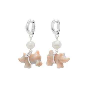 TORY BURCH Brass Earrings Women's Light Pink