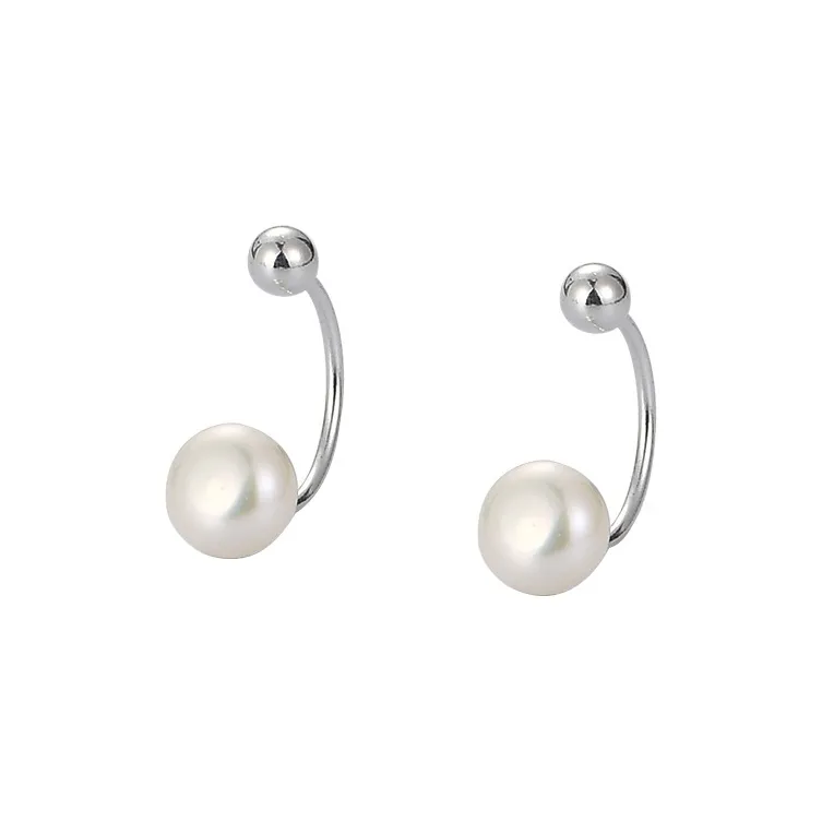 ZHOUBAIFU Pearl Stud Earrings Unisex-0