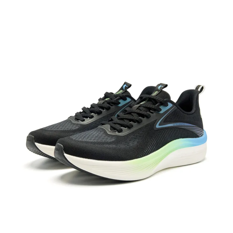 QIAODAN Light Speed 5.0 Cushioned Slip Resistant Lightweight Low Top Casual Sprint Running Shoes Men's Black-2